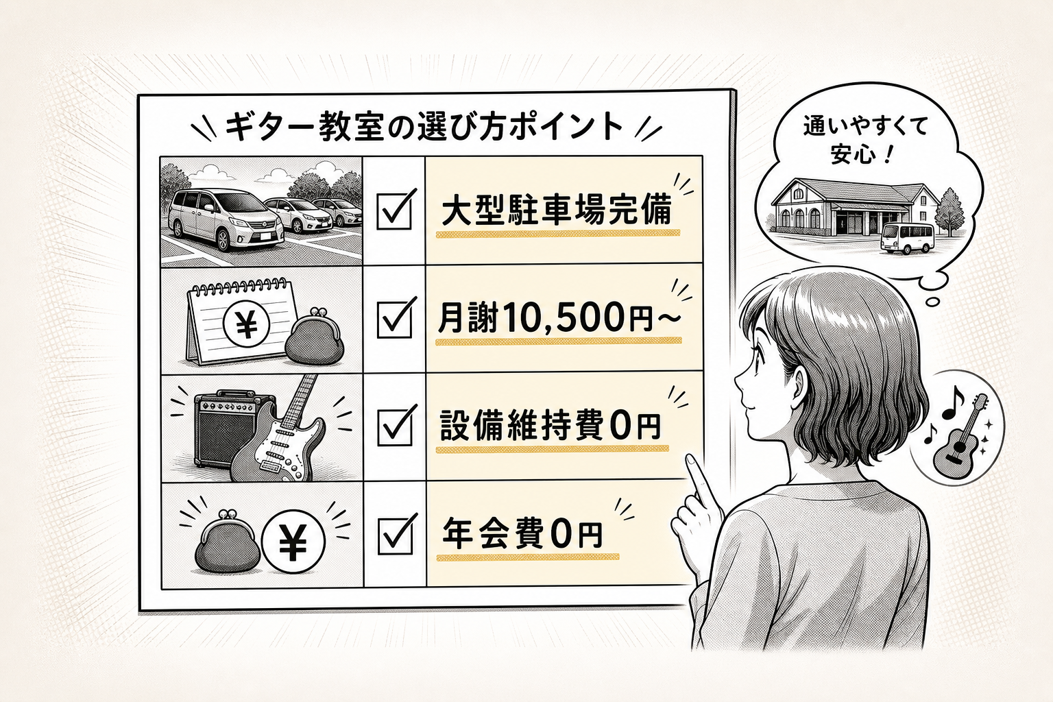 奈良・京都で初心者が挫折せずに続けられるギター教室の条件とは？ [比較/箇条書き]