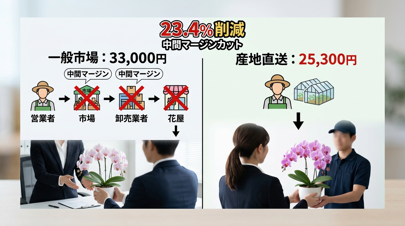なぜ法人向け胡蝶蘭を通販で買うとコストを23%削減できるのか？