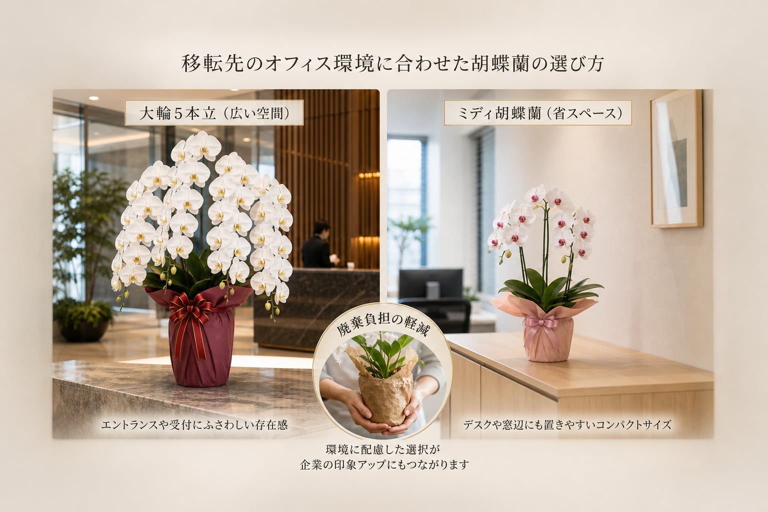 移転先のオフィス環境に合わせた胡蝶蘭の選び方とは？