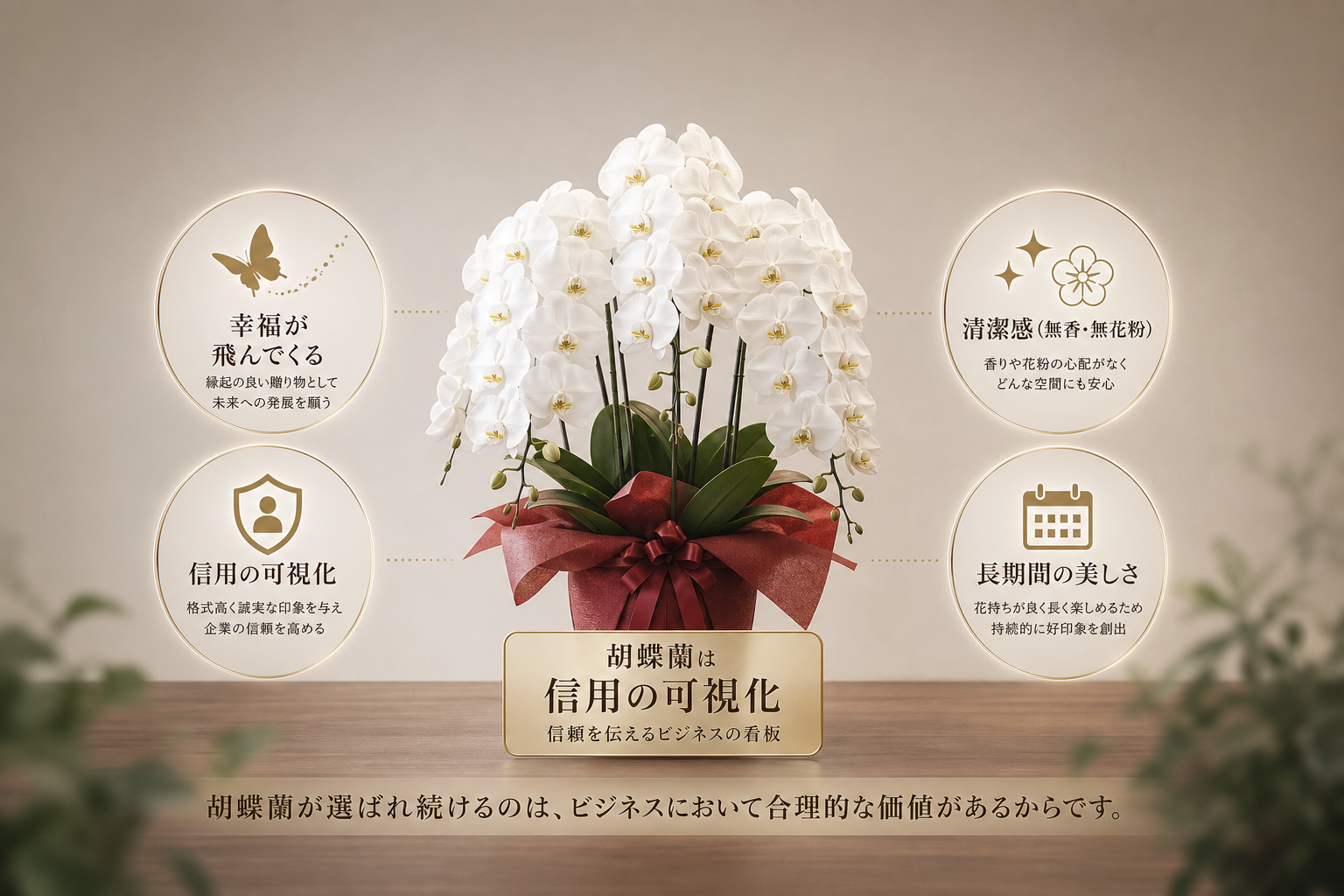 法人のお祝いに胡蝶蘭が選ばれ続ける合理的な理由は何か？