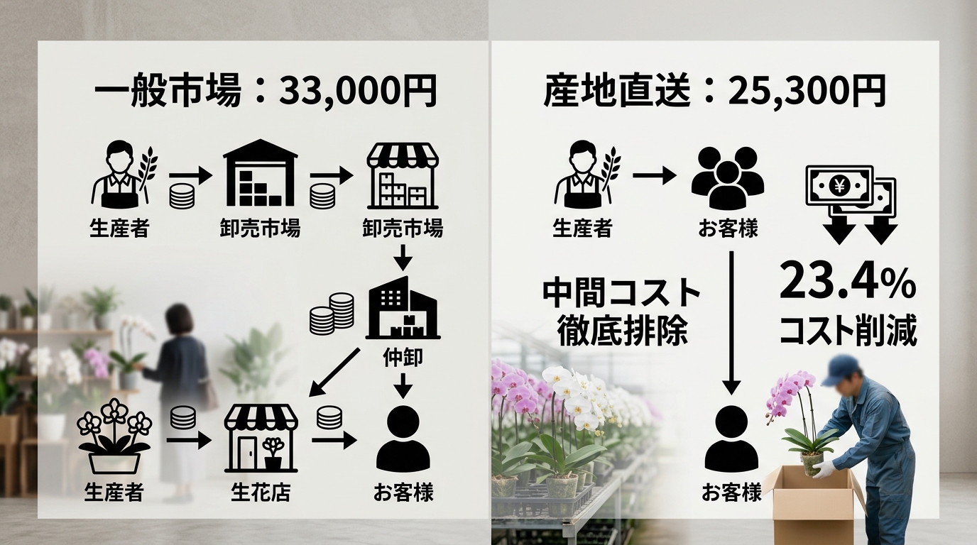 法人移転祝いの胡蝶蘭を「安く高品質」に手に入れる仕組みとは？