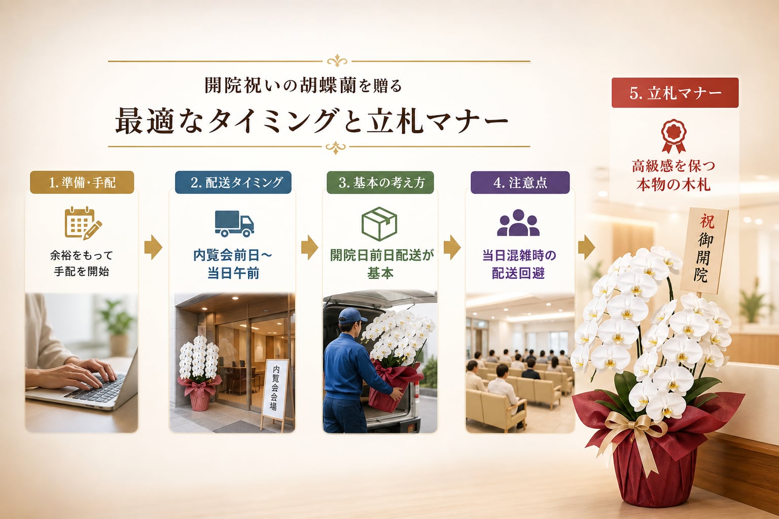 開院祝いの胡蝶蘭を贈る最適なタイミングと立札マナーとは？
