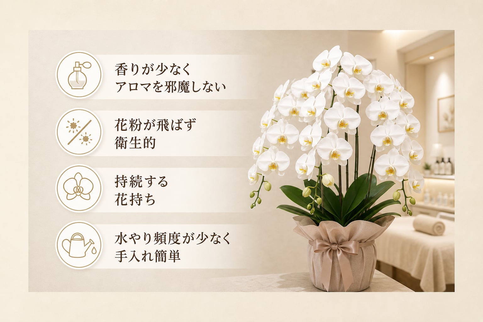 エステサロンの開業祝いになぜ胡蝶蘭が喜ばれるのか？