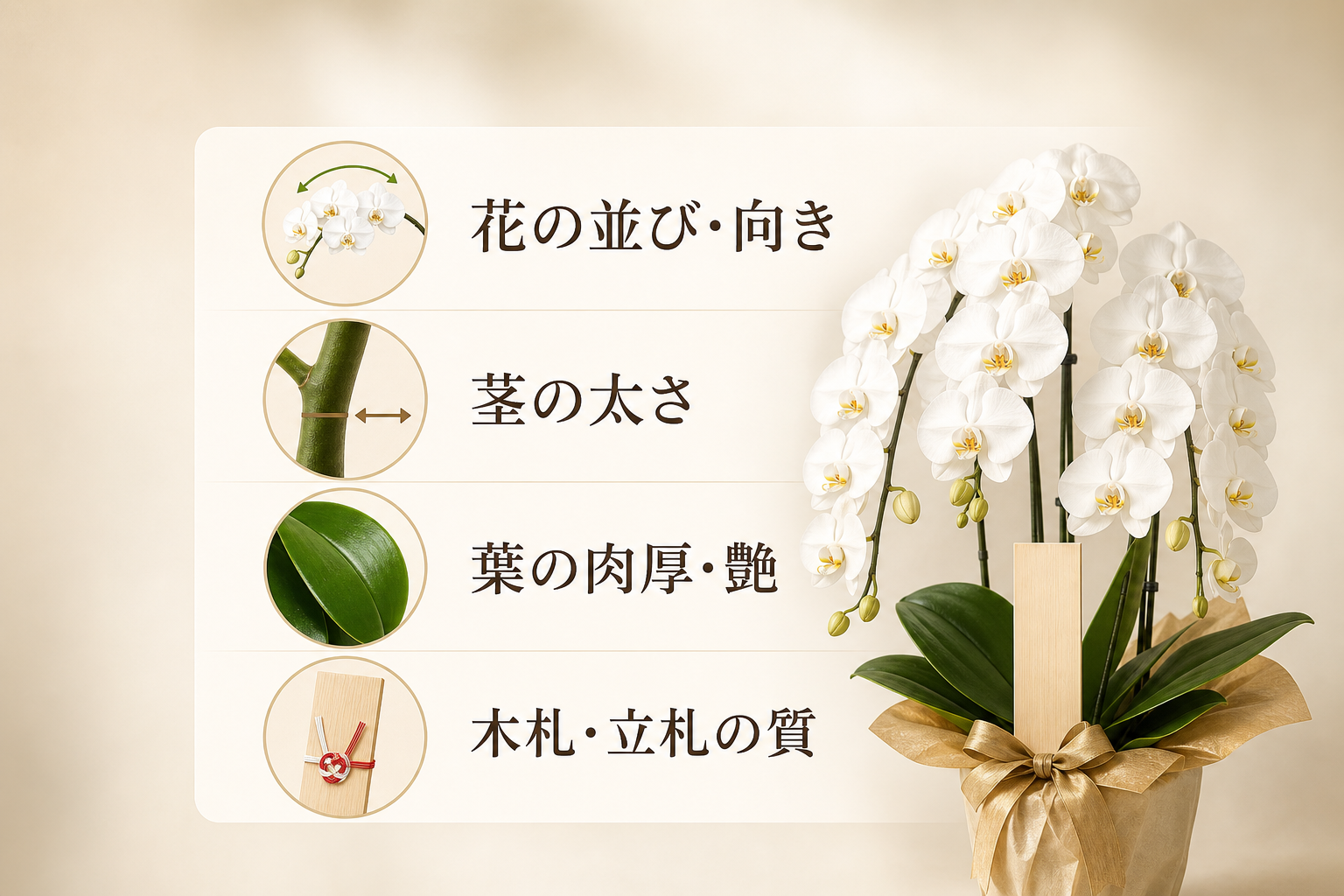 失敗しない胡蝶蘭選びで輪数以外に確認すべき品質の条件とは？
