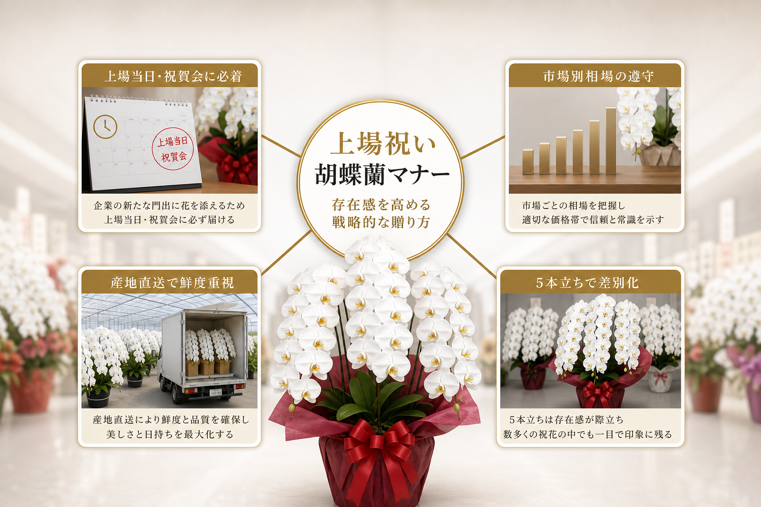 大量の祝花の中で自社の存在感を高める戦略的な贈り方とは？