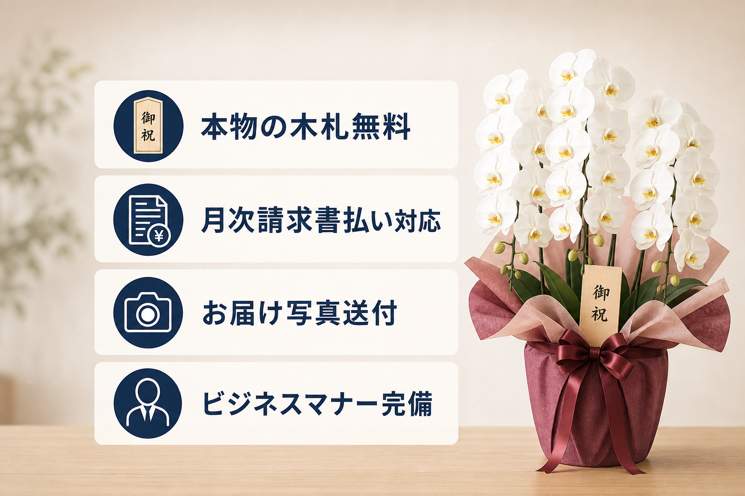 法人ギフトとしてミディ胡蝶蘭を贈る際のマナーや決済の注意点は？