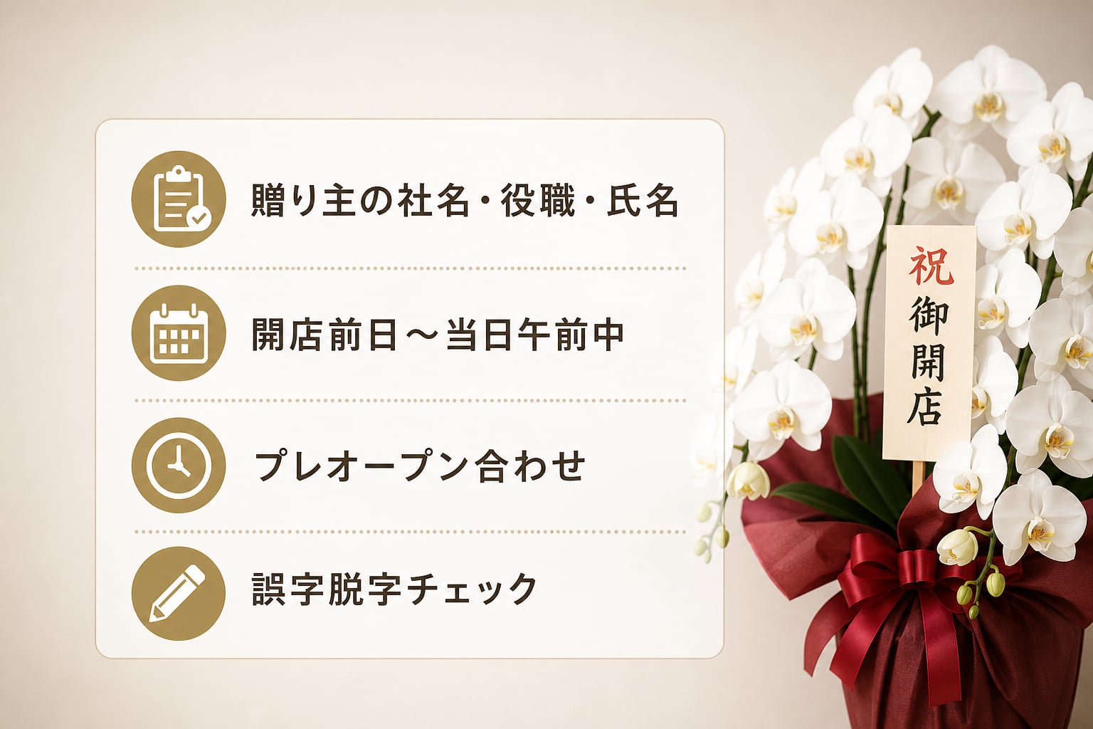 開店祝いの立て札や配送時期などビジネスで失礼のない贈答マナーとは？
