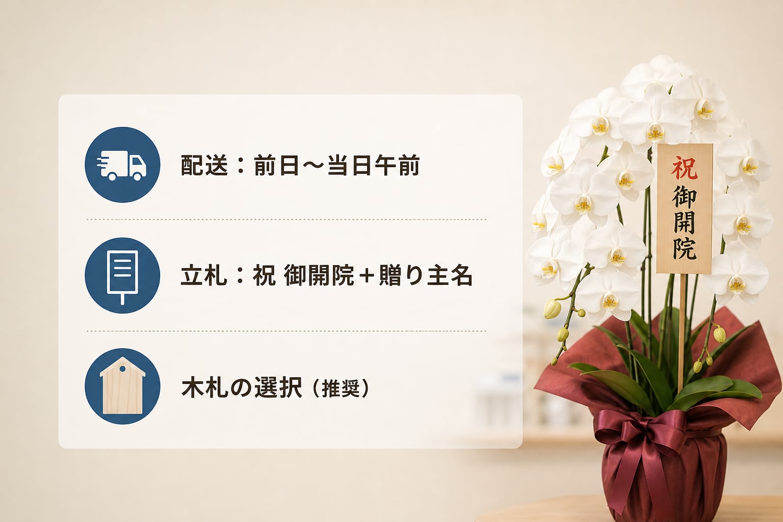 多忙な医療現場に配慮した立札のマナーや確実な配送の手配方法は何か？