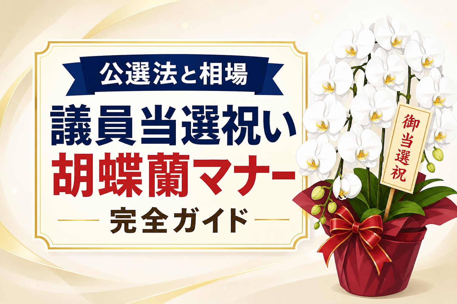 選挙の当選祝いで胡蝶蘭を贈る相場と立札・公選法マナー