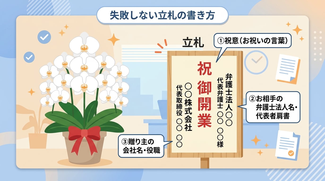 弁護士事務所の開業祝いで失敗しない胡蝶蘭の立札の書き方とは？
