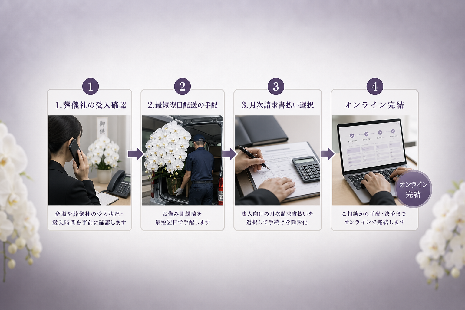 法人担当者が失敗しない！急ぎのお悔み胡蝶蘭を正しく手配するコツは？