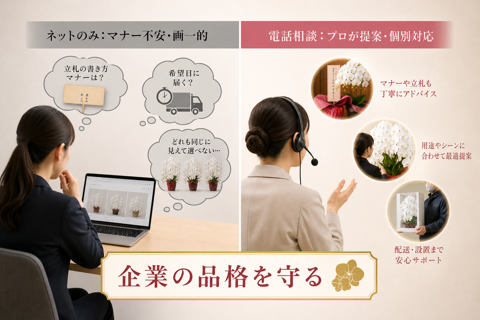 法人の胡蝶蘭選びでコールセンターに相談すべき理由とは？