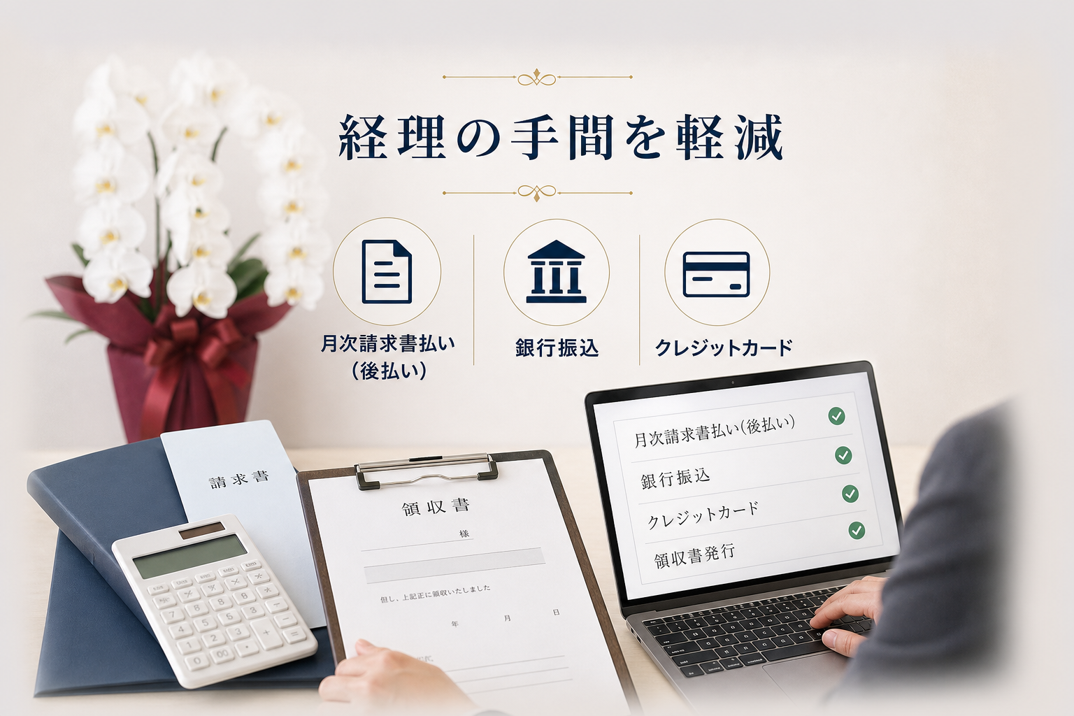 請求書払いや領収書発行など法人特有の決済相談は可能か？