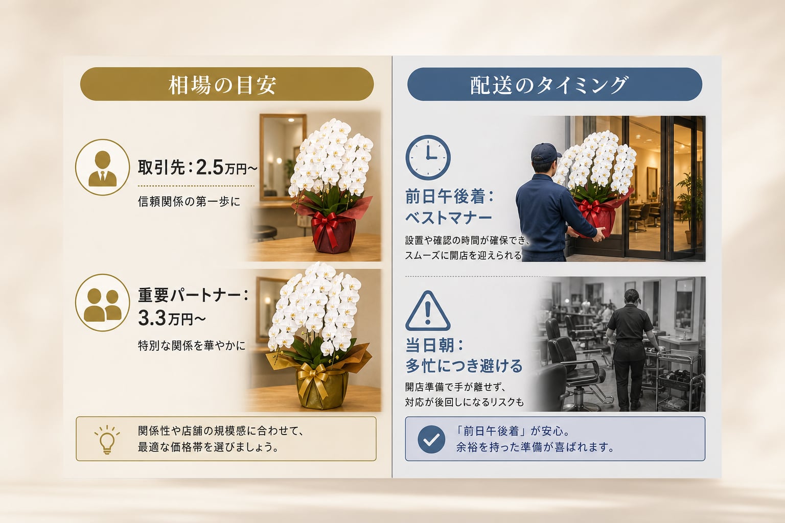 美容室の開店祝いに贈る胡蝶蘭の相場や最適なタイミングは？