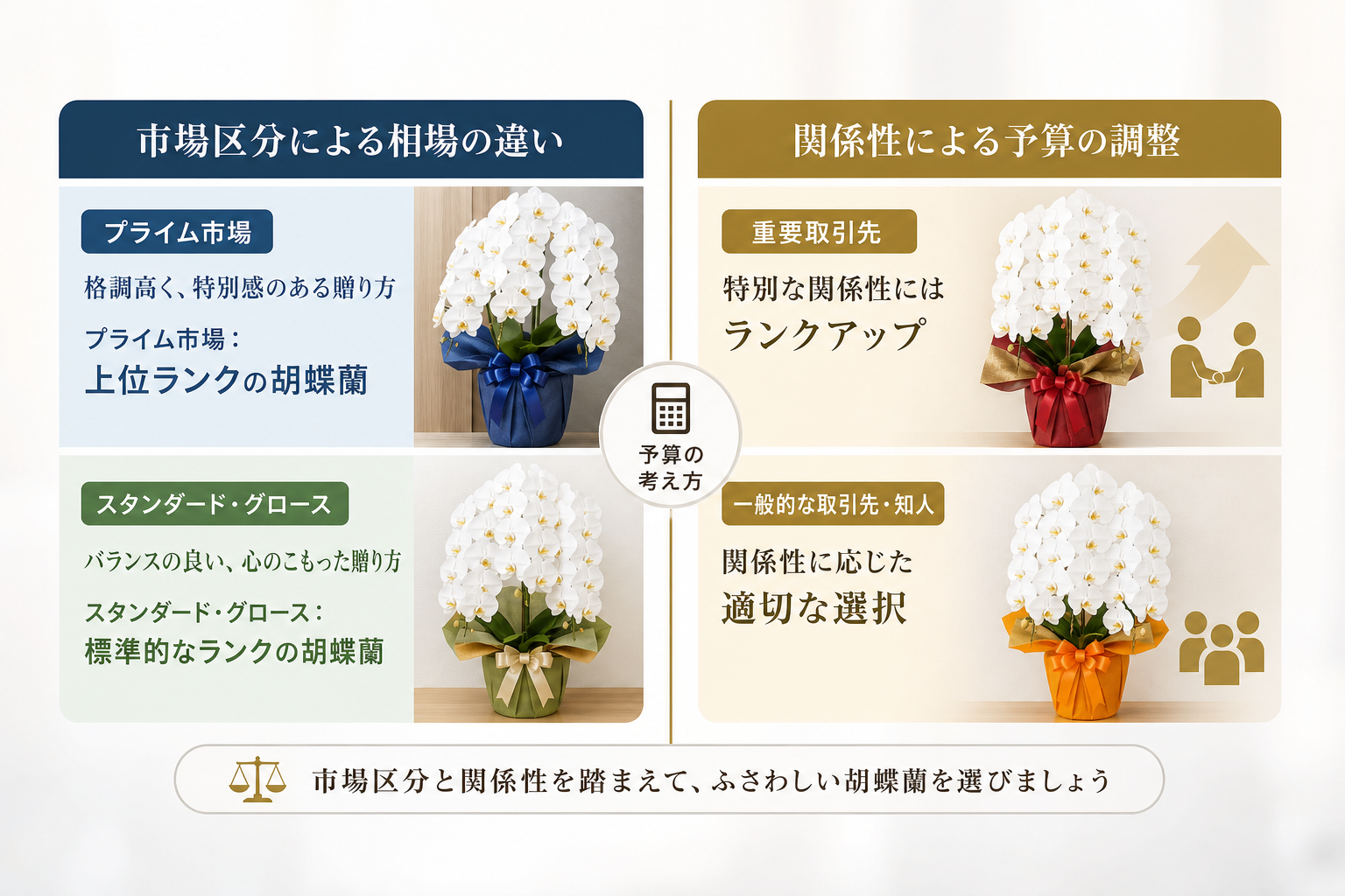 上場祝いに贈る胡蝶蘭の相場は市場区分や関係性でどう変わるのか？