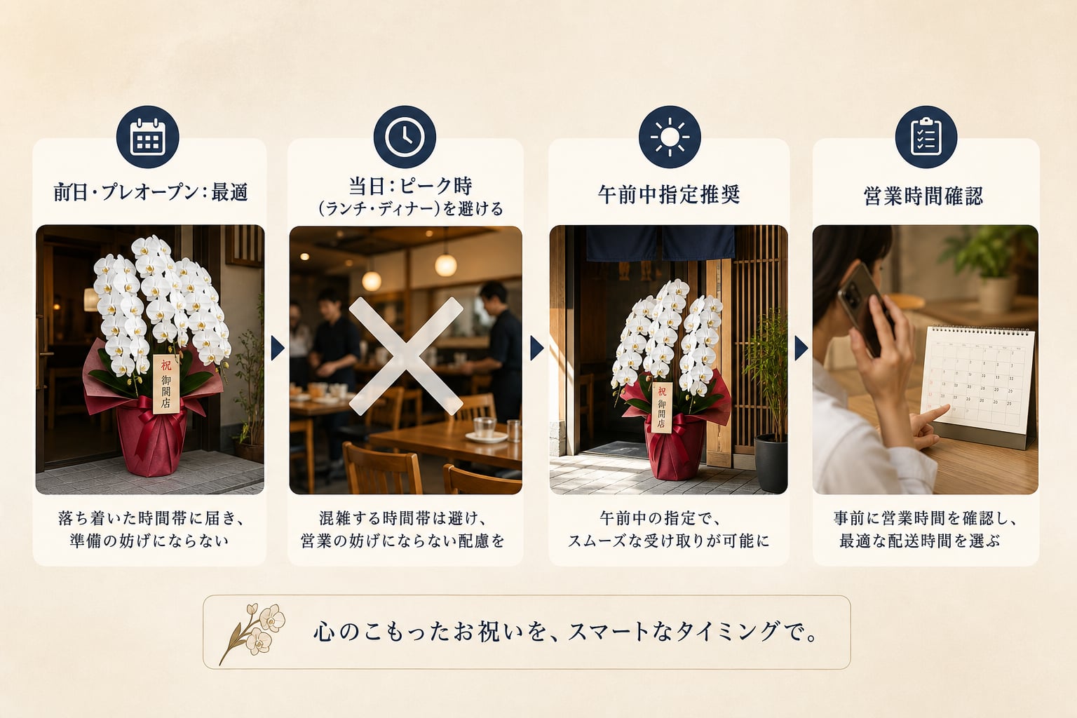 飲食店の営業を妨げない配送日時の指定と立札のマナーは？
