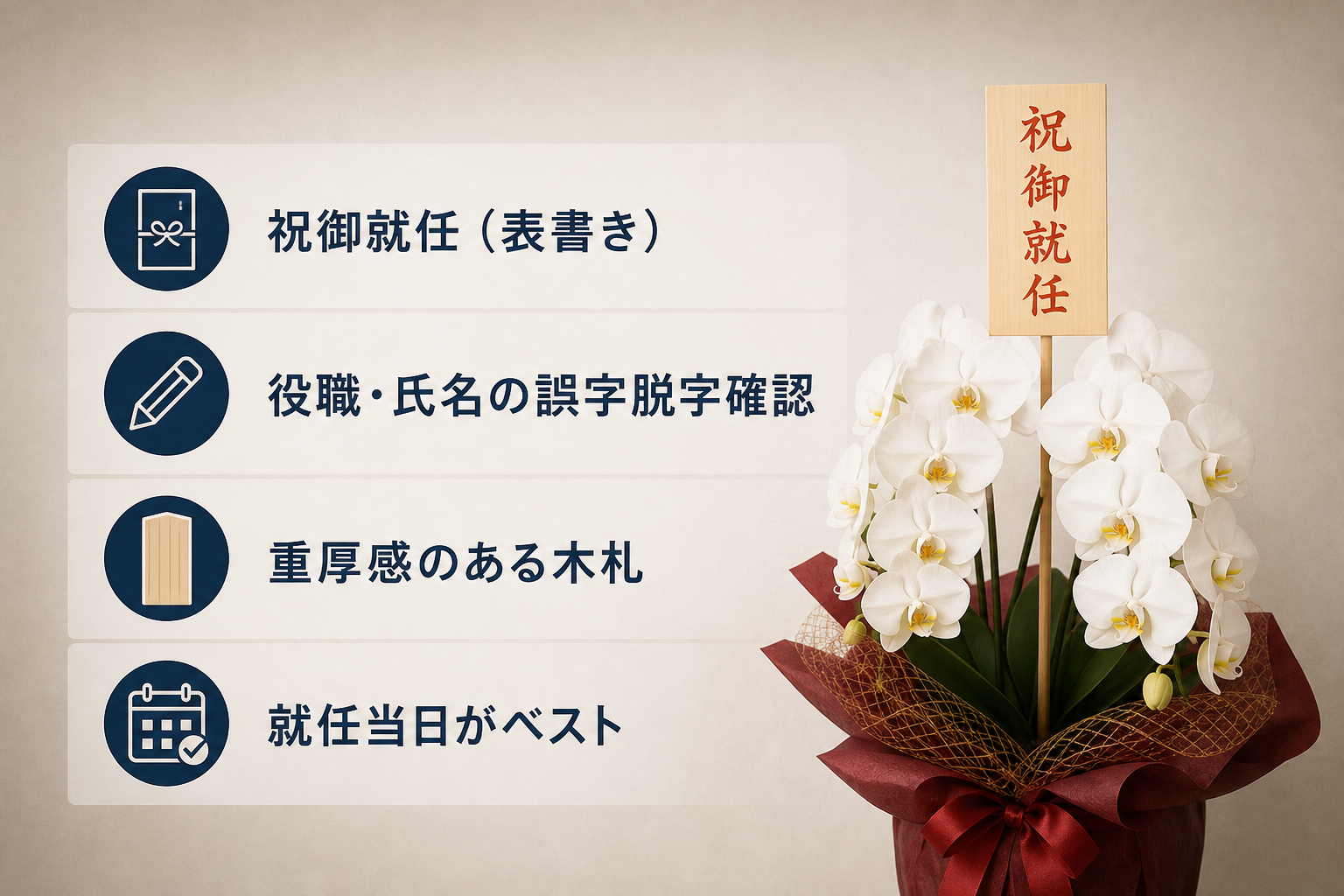 急な就任祝いで失敗しない立札のビジネスマナーや書き方とは？