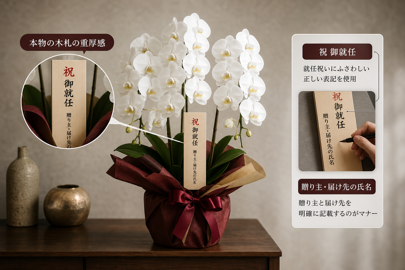 就任祝いで他社と差がつく高品質な胡蝶蘭や立札のマナーとは何か？