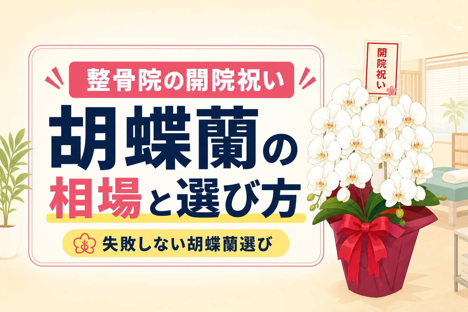 整骨院の開院祝いに胡蝶蘭！相場と迷惑にならないサイズ選び