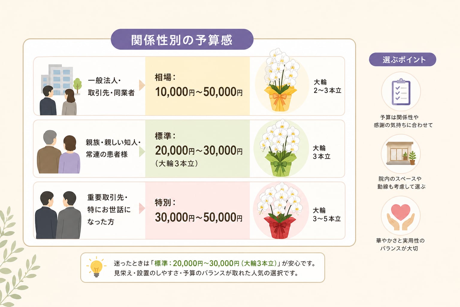 整骨院の開院祝いに贈る胡蝶蘭の相場はいくらか？