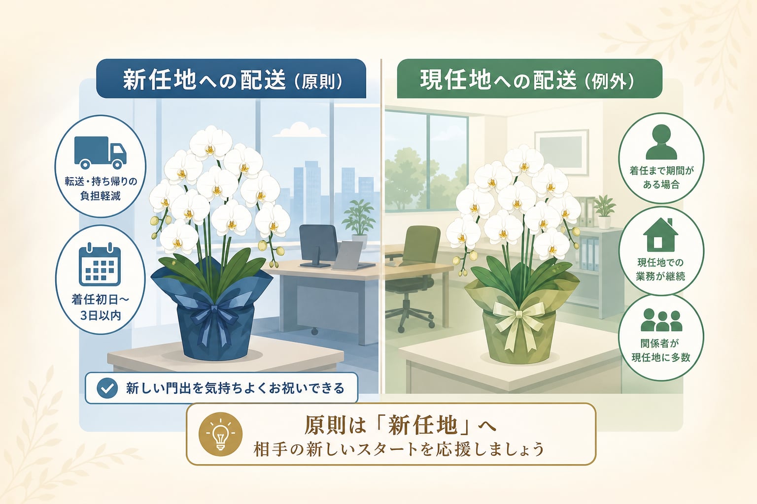 栄転祝い 胡蝶蘭のポイント