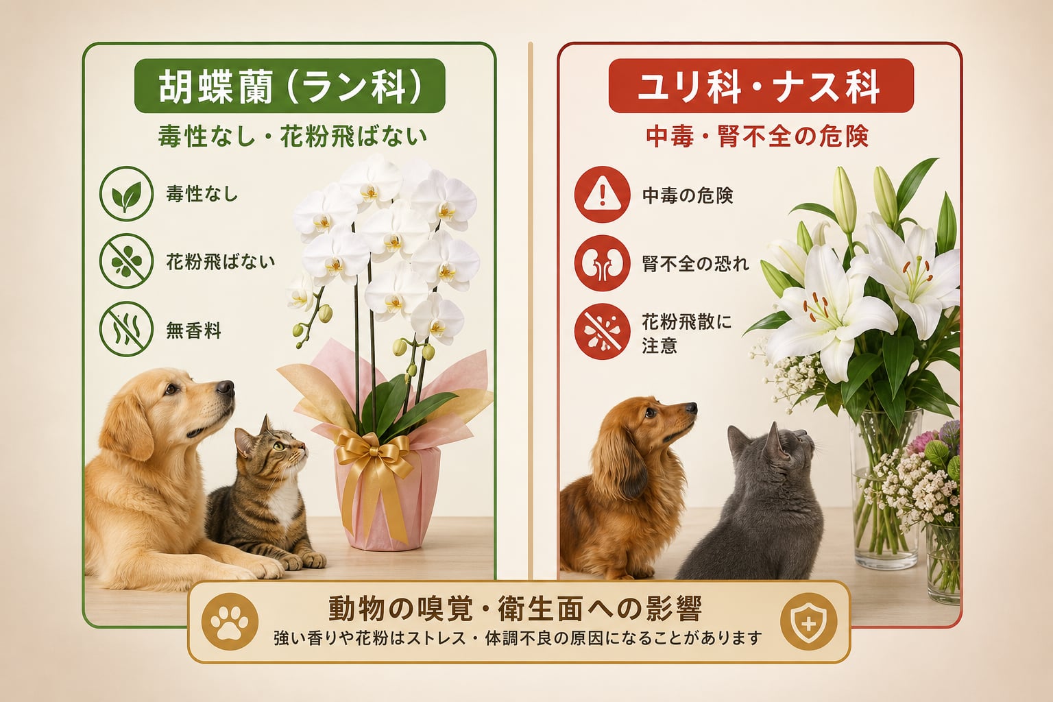 動物病院の開院祝いに胡蝶蘭は犬や猫へ安全なのか？