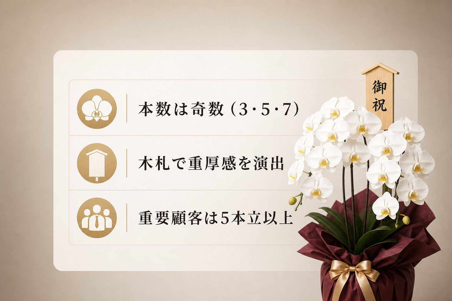 取引先への贈答で失敗しないための胡蝶蘭選びの基準とは？