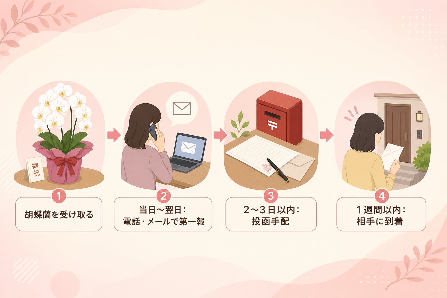 胡蝶蘭をいただいた際のお礼状はいつまでに送るべきか？