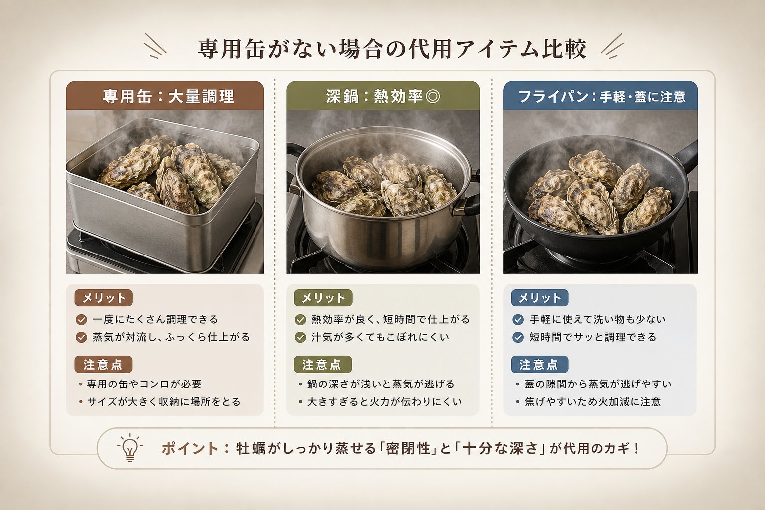 専用の缶がない場合に自宅にある鍋やフライパンで代用できる？