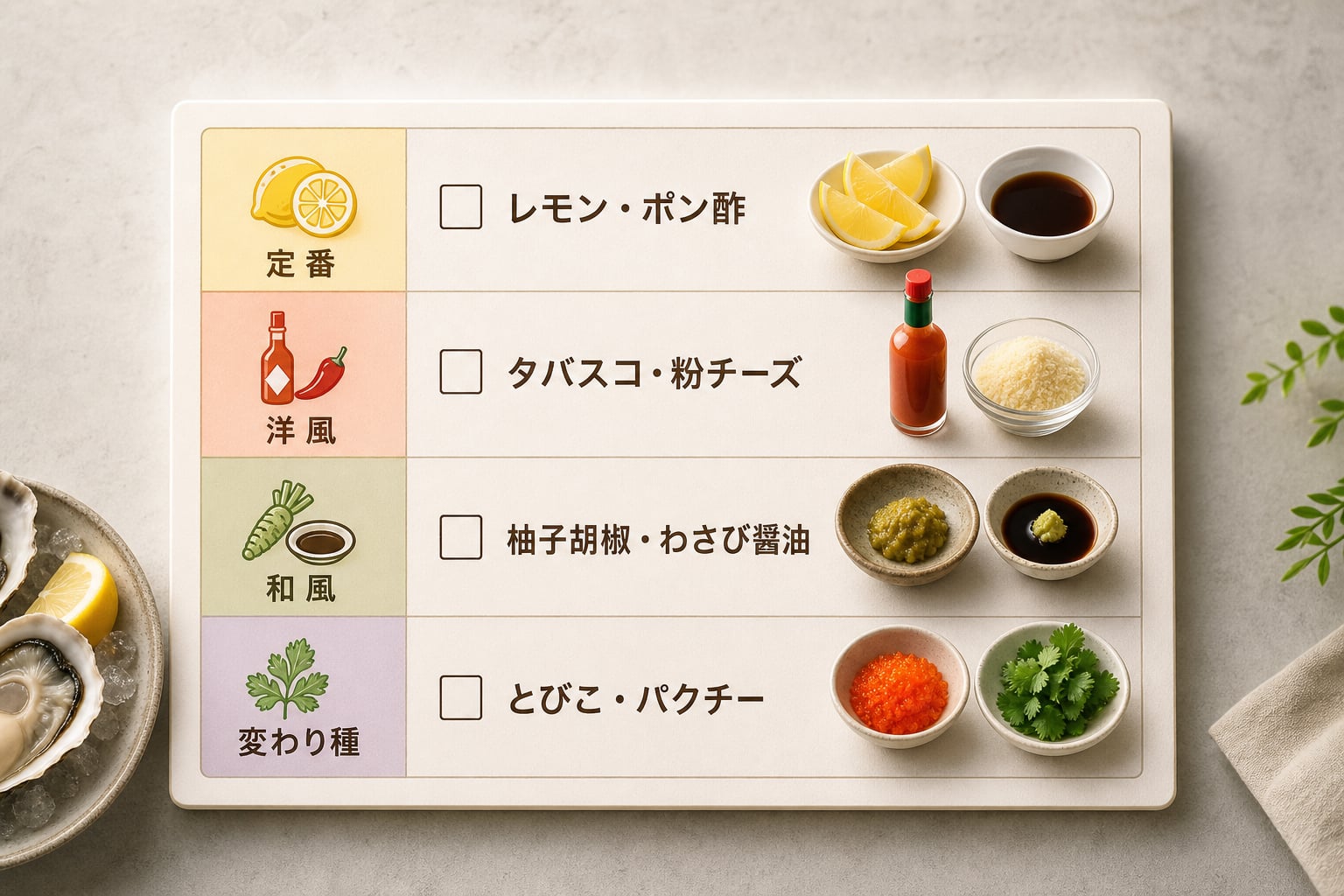 大量の牡蠣を最後まで美味しく楽しむための「味変」メニューとは？